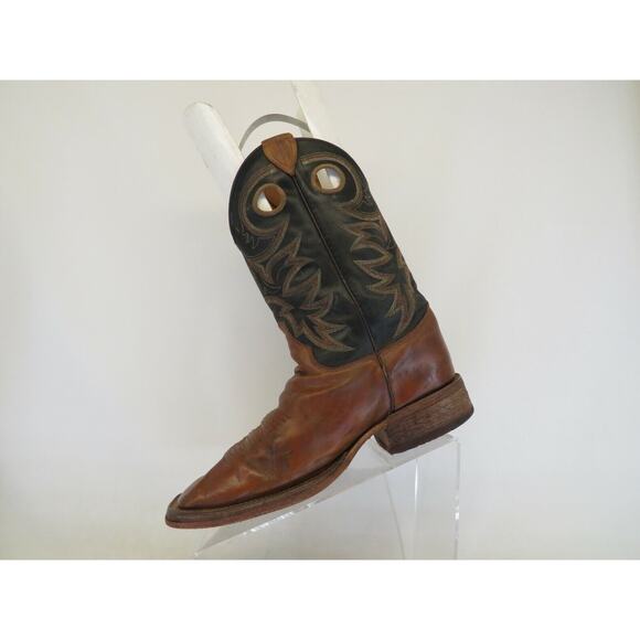 Justin Bent Rail Black Brown Leather Buckaroo Cowboy Western Boots Mens Size 7 D main image 8